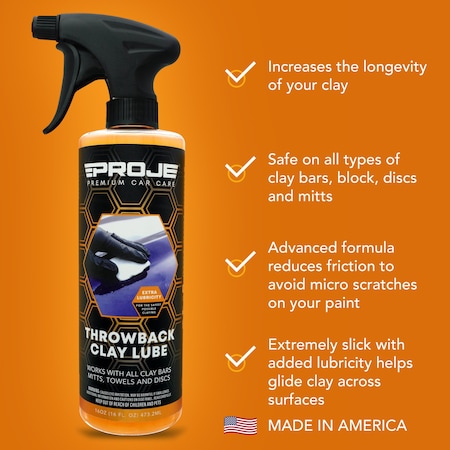 Proje Premium Car Care Clay Lube 16 oz - Ultra Slick Clay Bar Lubricant Reduces Friction 40001